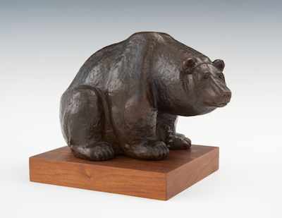 Appraisal: William Mozart McVey American - Old Grizzly Cast bronze with