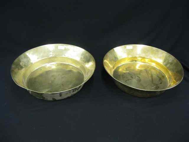 Appraisal: Pair of Russian Brass Large Bowls th century '' diameter