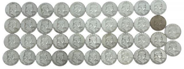 Appraisal: lot of U S Franklin half dollars S D P