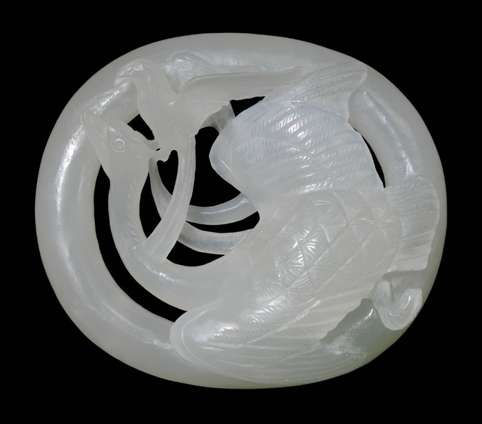 Appraisal: White Jade Plaque Jin Yuan Dynasty translucent white jade with