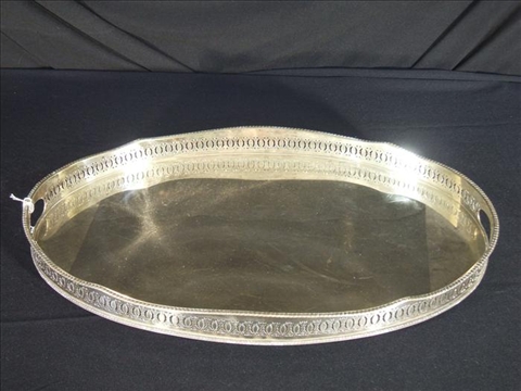 Appraisal: SHEFFIELD PLATE OVAL TEA TRAY Of oval form with a