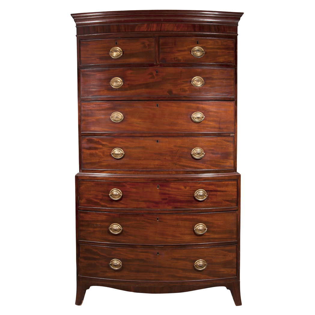 Appraisal: George III Mahogany Chest on Chest Late th century In