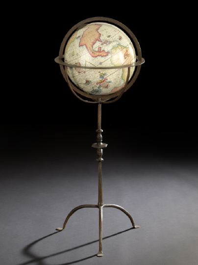 Appraisal: Arts and Crafts-Style Globe-on-Stand the globe supported and within an