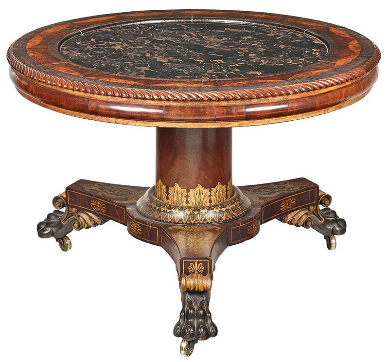 Appraisal: Fine Rare Philadelphia Marble Top Center Table attributed to Anthony