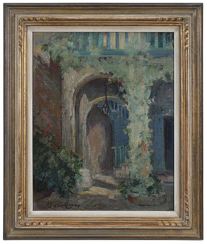 Appraisal: Alberta Kinsey American - New Orleans Courtyard Doorway signed lower