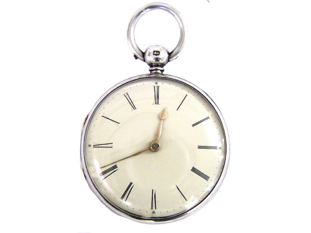 Appraisal: English silver fusee rack lever pocket watch hallmarked Chester the