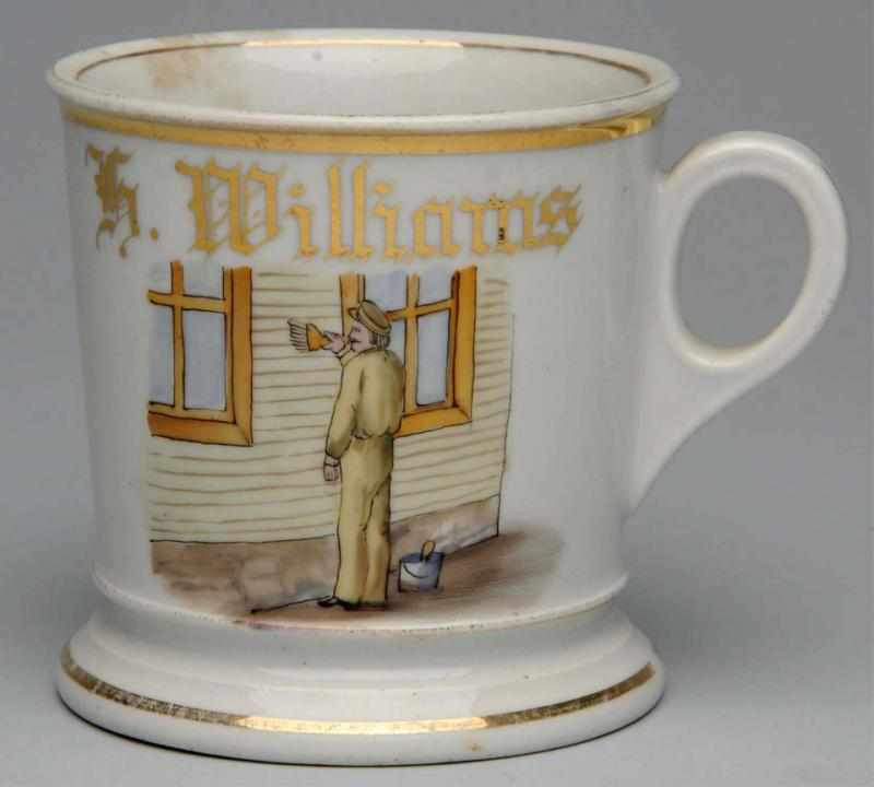 Appraisal: Painter Shaving Mug Gilt name K Williams Stamped CFG over