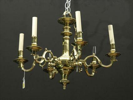 Appraisal: Anglo-Dutch Baroque Brass Six-Light Chandelier