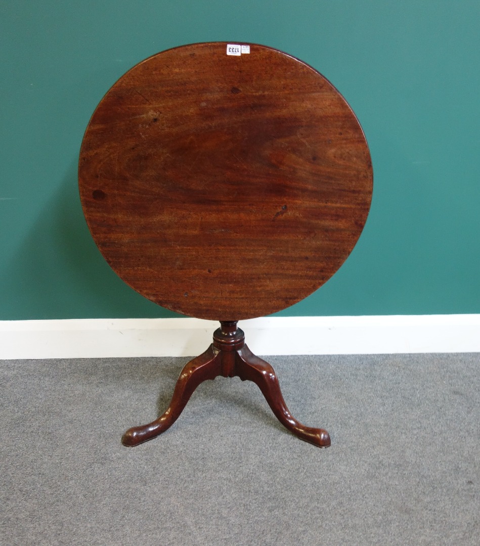 Appraisal: A mid- th century mahogany table the circular snap top