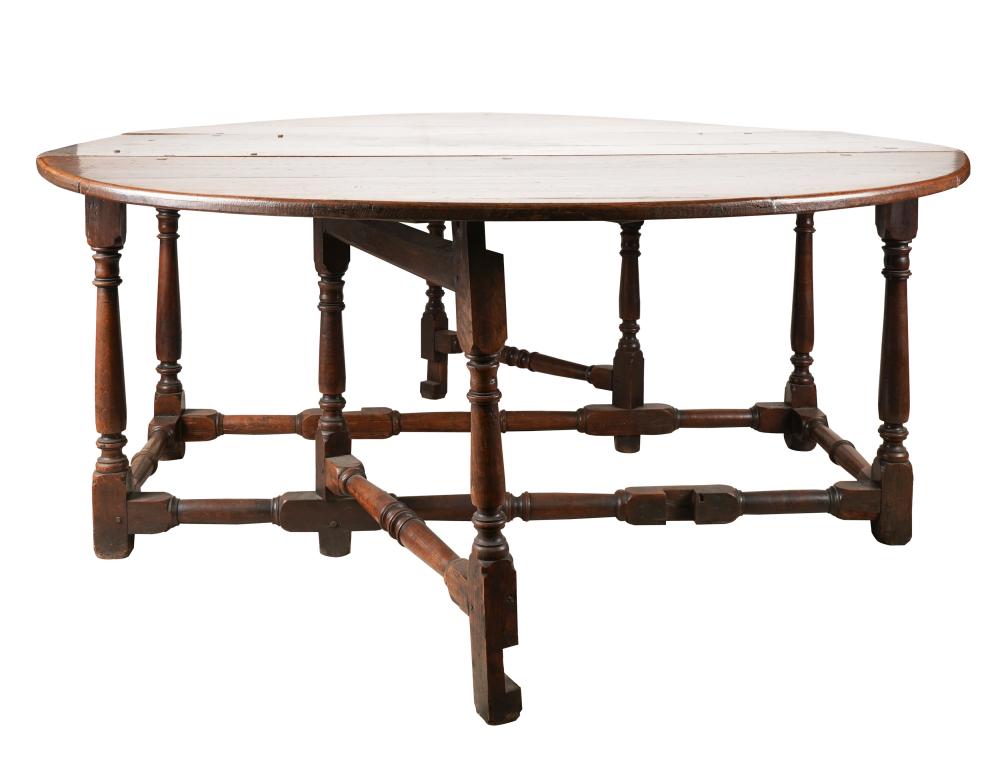 Appraisal: GEORGIAN OAK DROP LEAF DINING TABLE th early th century