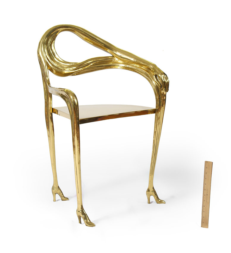 Appraisal: SILLON LEDA'' BRASS CHAIR DESIGNED BY SALVADOR DALI In the