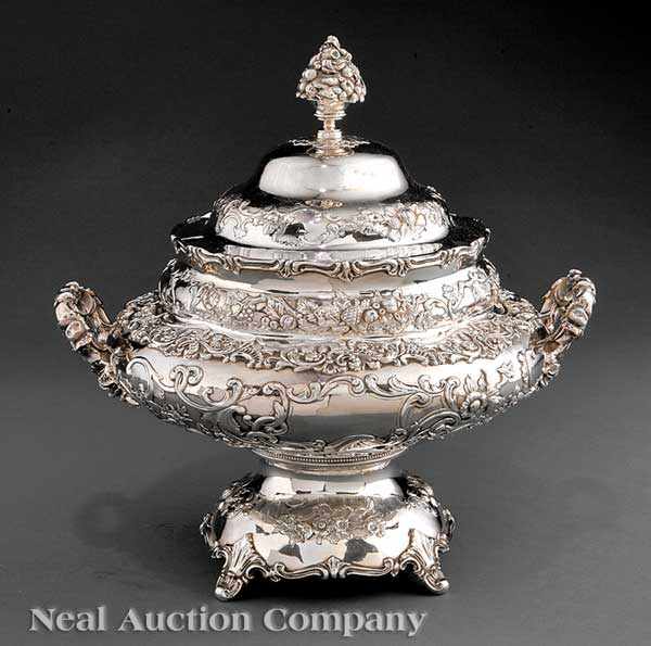 Appraisal: A Rare American Coin Silver Soup Tureen Gale Hayden New