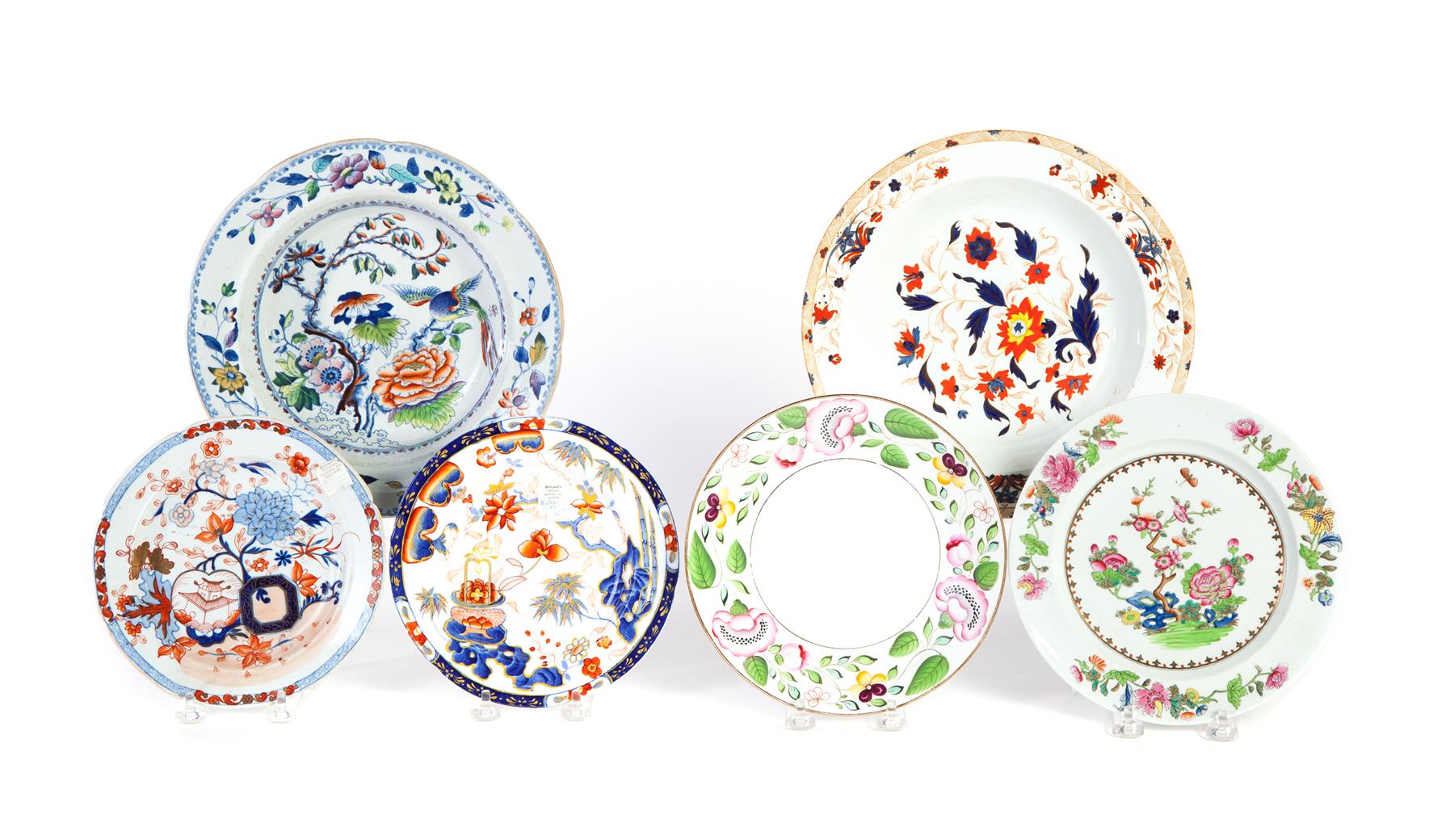 Appraisal: SIX ENGLISH CHINA DINNERWARE PIECES First quarter- th century Different