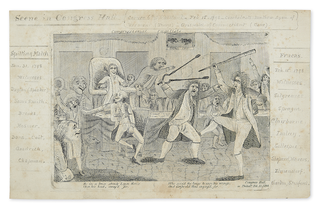 Appraisal: CONGRESS Congressional Pugilists Engraving x inches moderate foxing early pencil