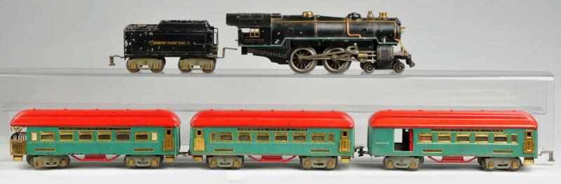 Appraisal: American Flyer Standard Gauge Passenger Train Set Description American Circa