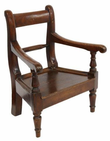 Appraisal: English Georgian style mahogany child's potty chair mid th c