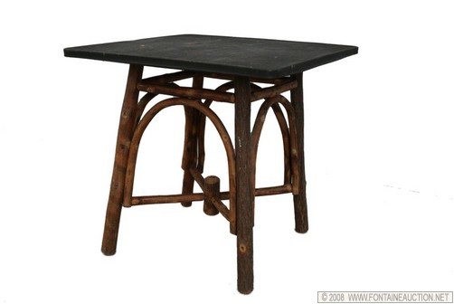 Appraisal: BLCK TOP RUSTIC HICKORY FURNITURE CO TABLE W x H