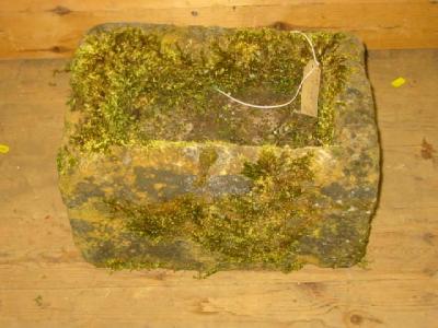 Appraisal: A SMALL YORKSHIRE STONE TROUGH of rough hewn square form