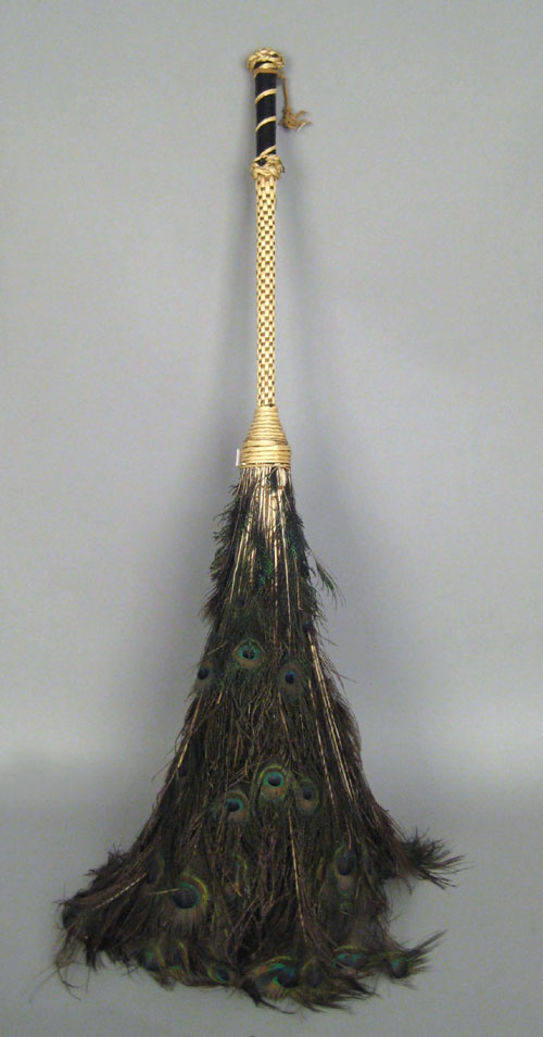 Appraisal: Peacock feather duster th c