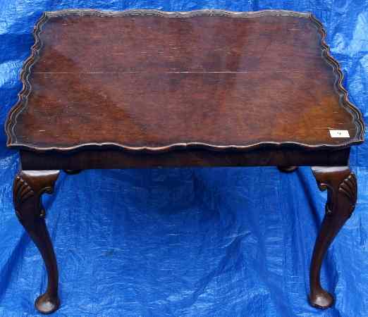 Appraisal: Burr Walnut Queen Anne Style Table