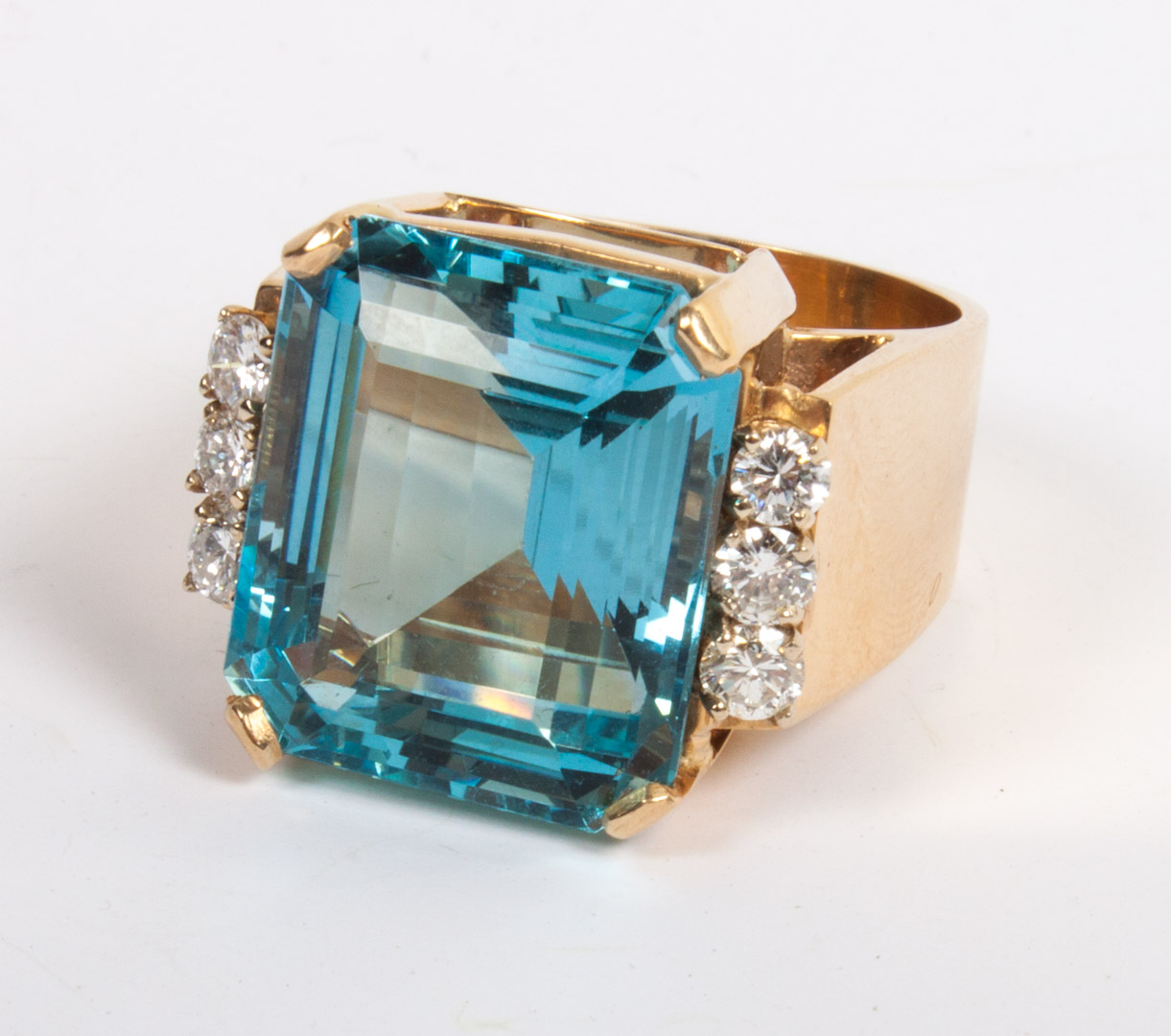 Appraisal: Topaz and diamond dinner ring Oscar Caplan Baltimore presenting a