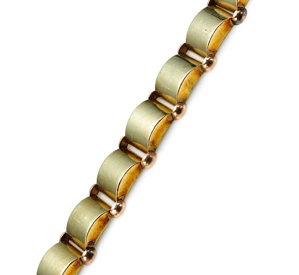 Appraisal: A retro k rose and yellow gold link bracelet weighing