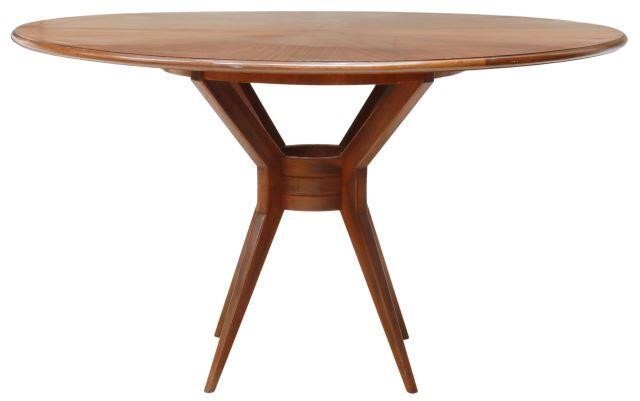 Appraisal: Italian mid-century modern mahogany center table c s circular top