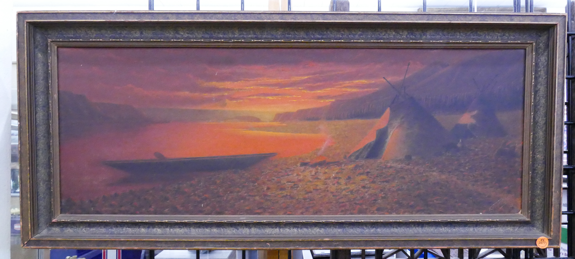 Appraisal: Vintage Gifford Tinted Sunset Teepees Photograph Framed- x ''