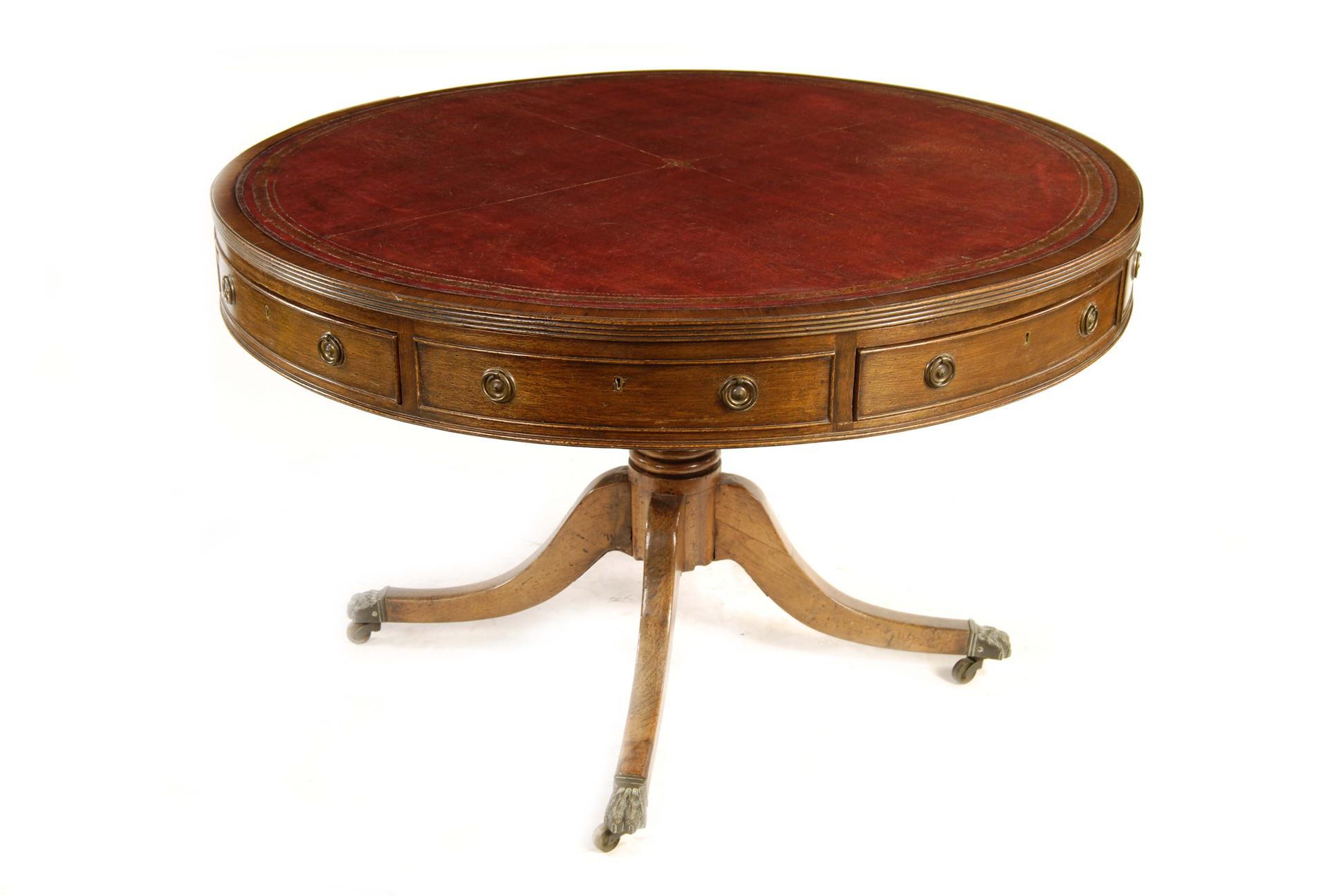 Appraisal: A mahogany drum table in Regency style