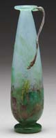 Appraisal: DAUM DRAGONFLY VASE Outstanding Daum vase has acid cut cameo