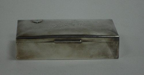 Appraisal: A German silver cigarette box WTB Standard the cover with