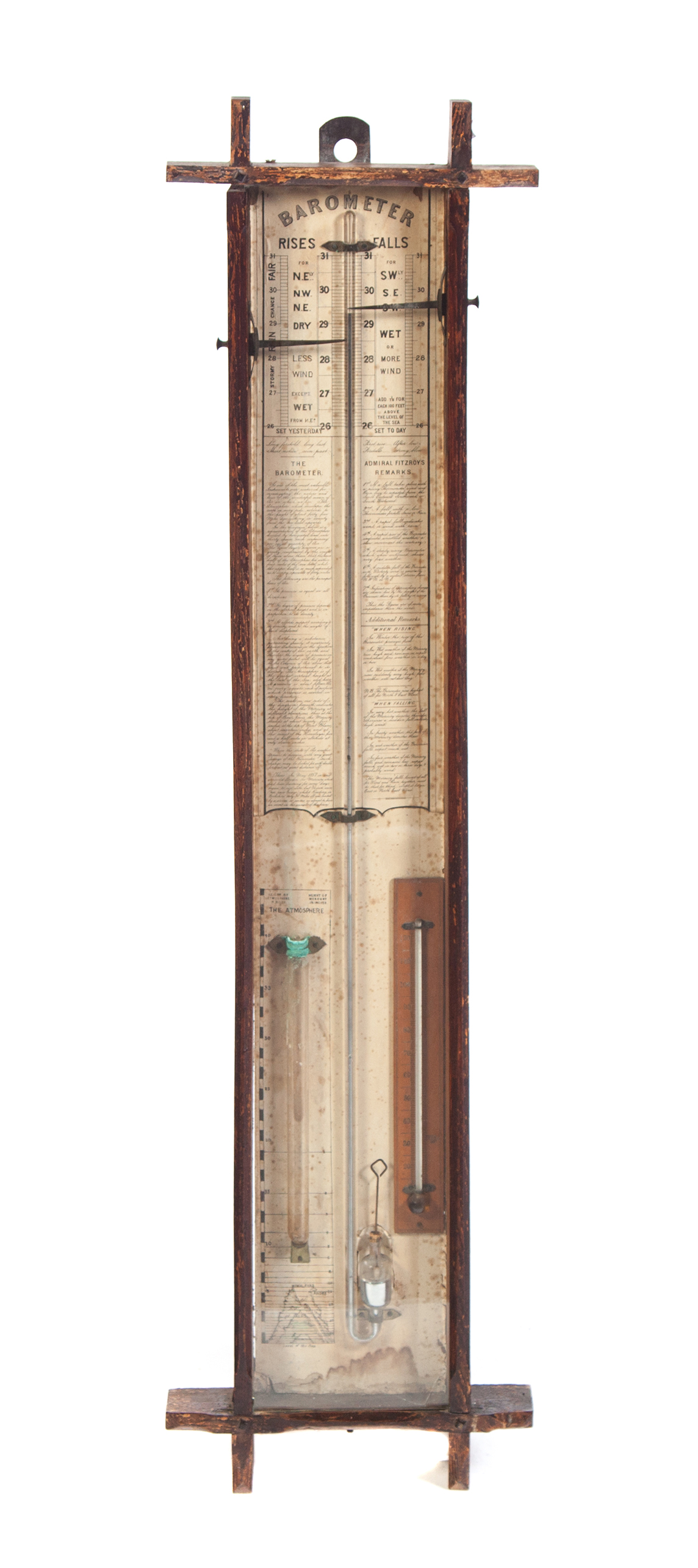 Appraisal: ENGLISH ADMIRAL FITZROY BAROMETER Third quarter th century Oak cross