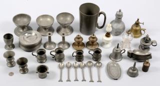 Appraisal: Assorted pewter and lighting items Assorted pewter items st item