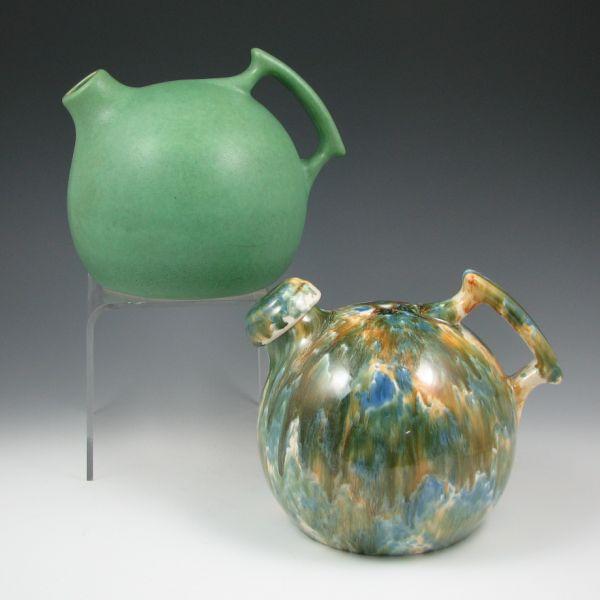 Appraisal: Two ball jugs including a matte green Rumrill marked Rumrill