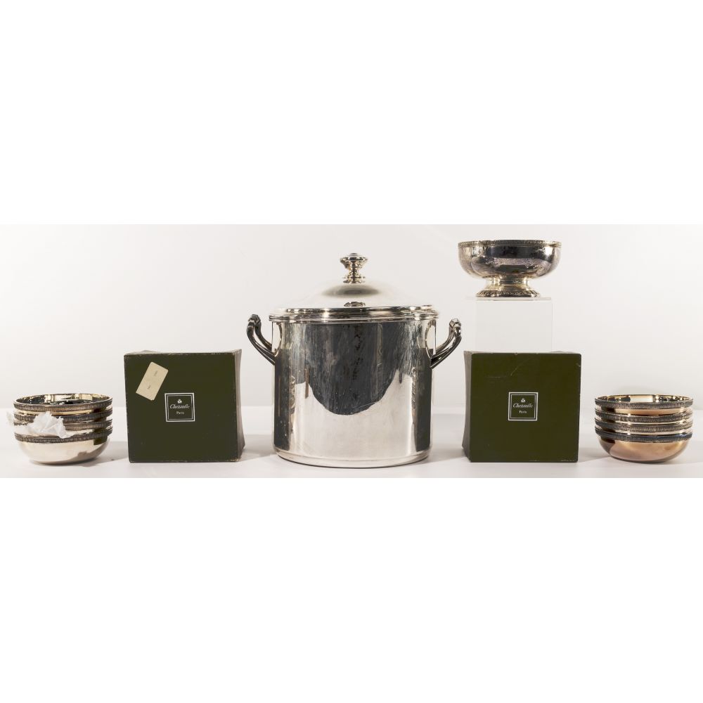 Appraisal: CHRISTOFLE SILVERPLATE ASSORTMENT items including sets of Malmaison finger bowls