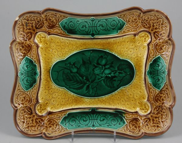 Appraisal: th Century Sarreguemines Majolica platter x Two chips at one