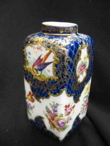 Appraisal: E S Prussia Porcelain Vase elaborate handpainted bird floral cobalt