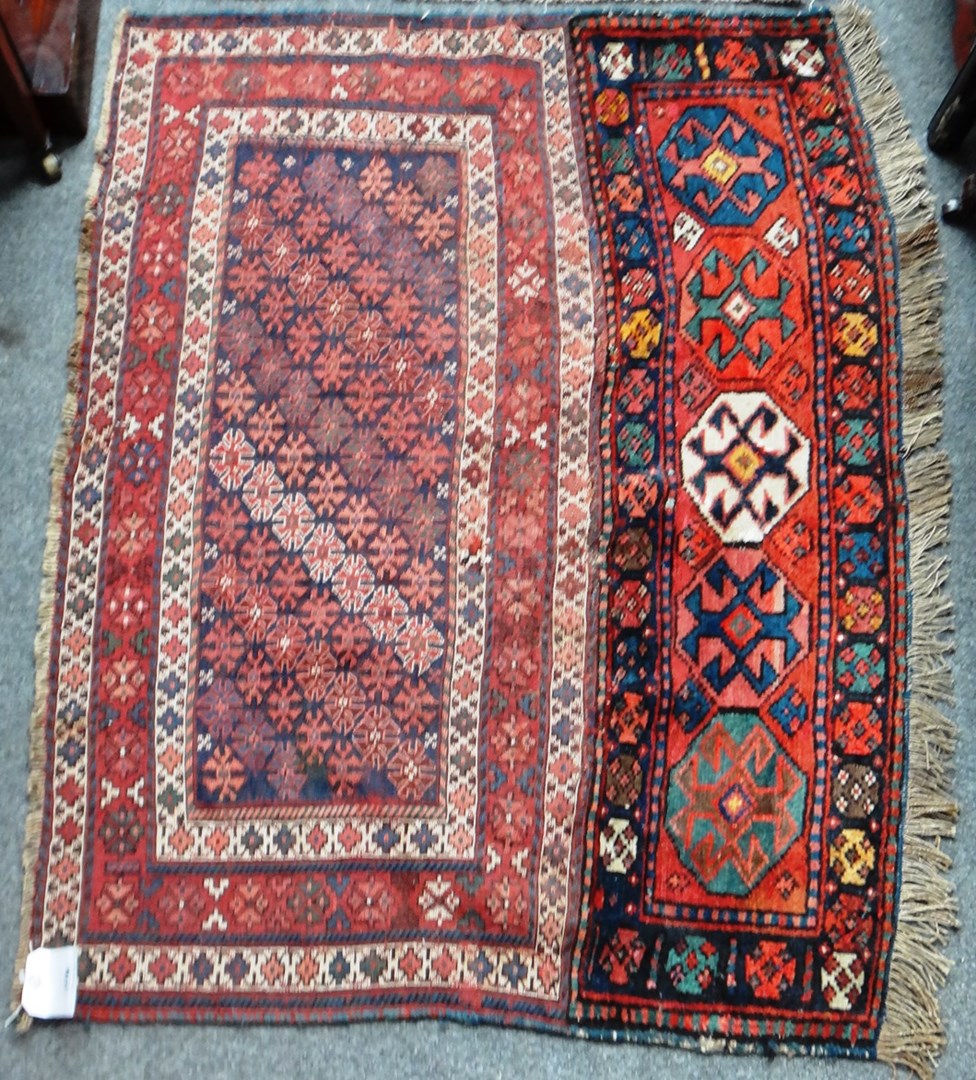 Appraisal: A Kurdish saddle bag cover a Soumac panel with diagonal