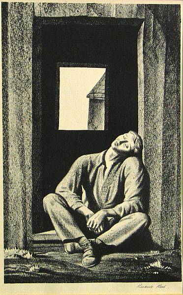 Appraisal: Rockwell Kent American - Resting BJ Lithograph printed on Rives