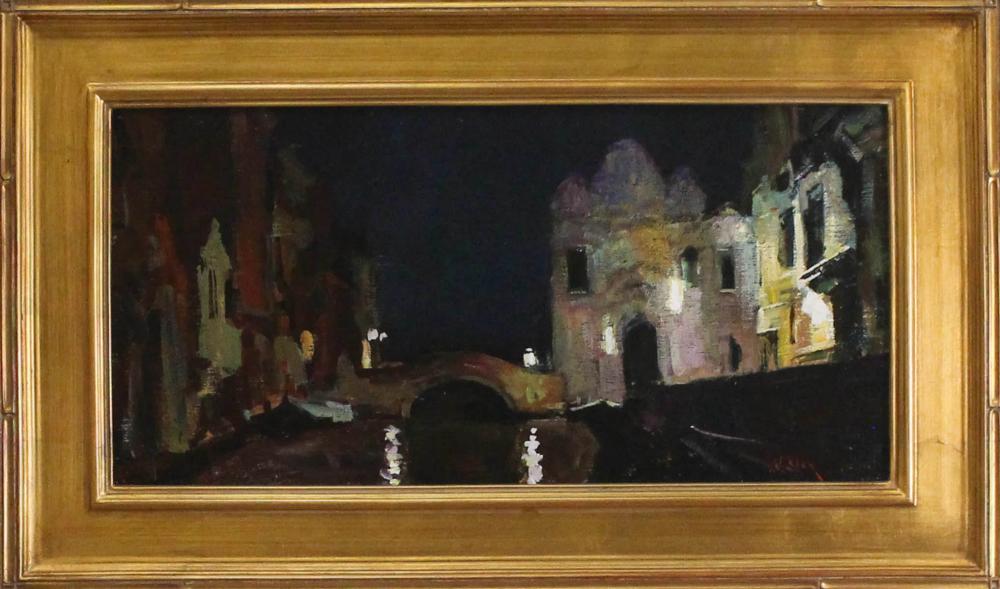 Appraisal: NICK STOQ United States st century oil on board Venice