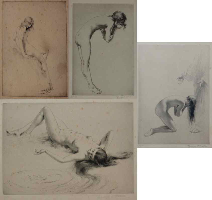 Appraisal: TOBIN George American - TOBIN Piece Nude Etching Lot to