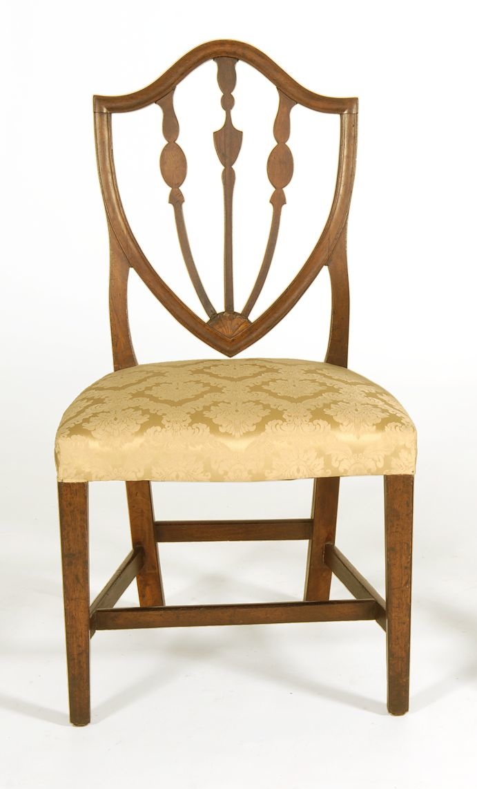 Appraisal: ANTIQUE HEPPLEWHITE SHIELD-BACK SIDE CHAIR Boston or Salem Circa -