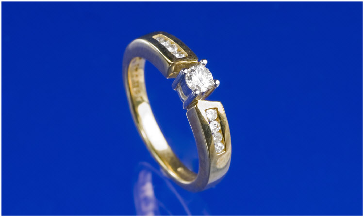 Appraisal: ct Gold Diamond Solitaire Ring Round Brilliant Cut Central Diamond