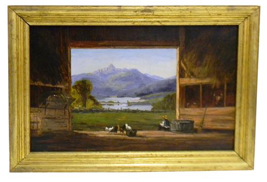 Appraisal: Frank Shapleigh American - Mt Chocorua from barn at Tamworth