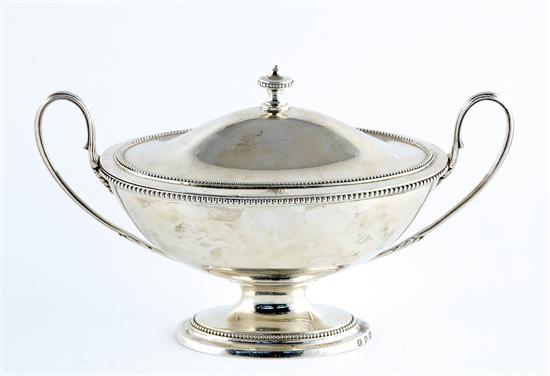 Appraisal: George III sterling covered tureen Smith Sharp London dated urn