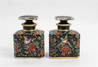 Appraisal: A Pair of French Porcelain Bottles Height inches A Pair