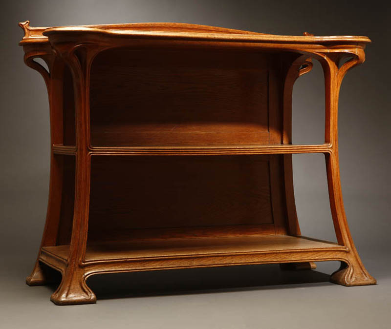 Appraisal: An Italian Art Nouveau oak sideboard An Italian Art Nouveau