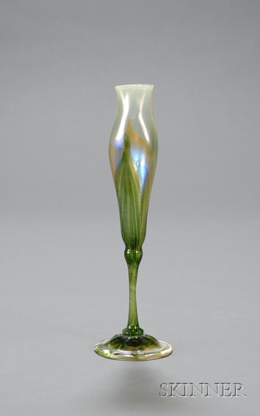 Appraisal: L C Tiffany Favrile Vase Decorated glass New York early