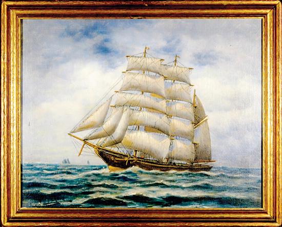 Appraisal: Edward Pritchard British - SHIP AT SEA oil on canvas