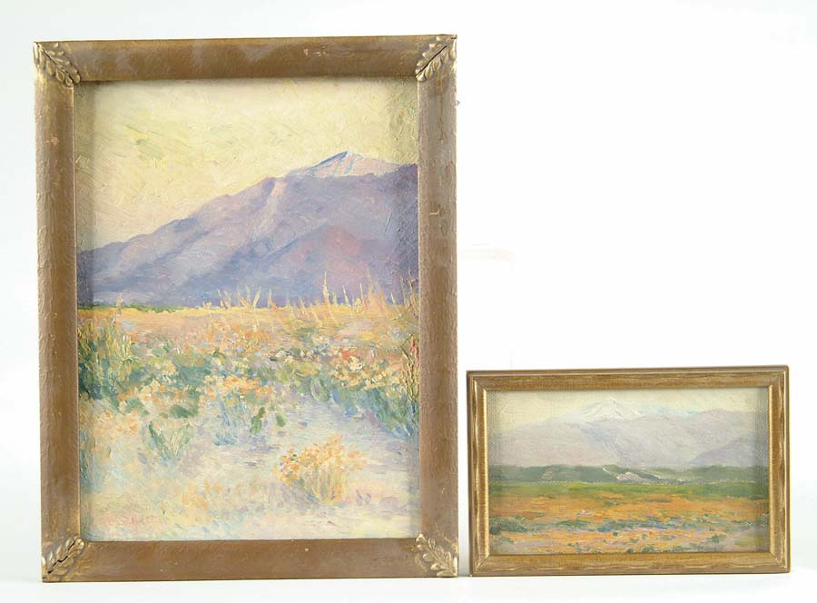 Appraisal: HASCALL S HALL American Early th C TWO CALIFORNIA LANDSCAPES